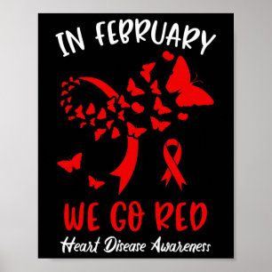 Februar Wir gehen Red American Heart Disease Aware Poster