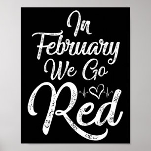 Februar Wir gehen Red Heart Disease Awareness Amer Poster