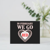 Februar Wir gehen Red Heart Disease Awareness Surv Postkarte (Stehend Vorderseite)