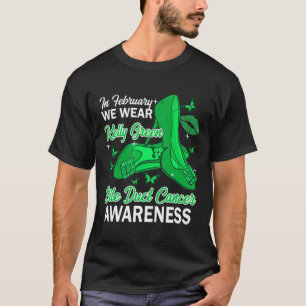 Februar Wir Tragen Kelly Grün Gallengangkrebs Awar T-Shirt