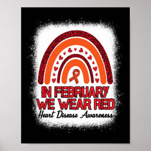 Februar Wir tragen Red Leopard Regenbogen rot gebl Poster