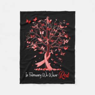Februar Wir tragen Red Tree Ribbon Heart Disease A Fleecedecke