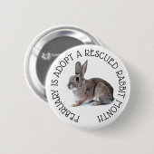 Februar wird Adoptiert, um einen Rettung des Kanin Button (Vorne & Hinten)