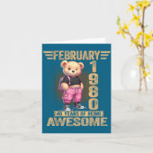 February 1980 46th Birthday 46 Year Teddy Bear Bei Karte (Gelbe Blume)