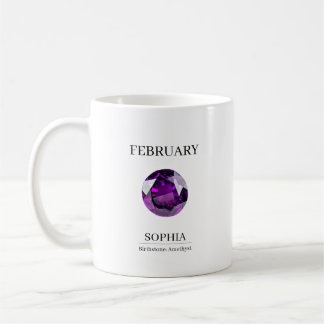February Amethyst Personalized Birthday Kaffeetasse