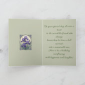 February Birth Flower Iris Flowers Art Nouveau Sty Karte (Innenseite)