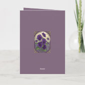 February Birth Flower Viola Flowers Art Nouveau St Karte (Rückseite)