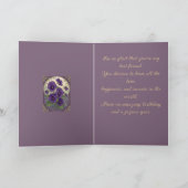 February Birth Flower Viola Flowers Art Nouveau St Karte (Innenseite)