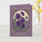 February Birth Flower Viola Flowers Art Nouveau St Karte (Gelbe Blume)
