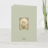 February Birthday Iris Flowers Art Nouveau Style Karte (Rückseite)