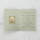 February Birthday Iris Flowers Art Nouveau Style Karte (Innenseite)