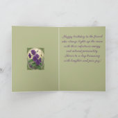 February Birthday Viola Flowers Art Nouveau Style Karte (Innenseite)