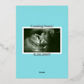 February Gold Foil Modern Baby Shower Einladung (Rückseite)