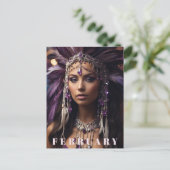 *~* FEBRUARY Headdress Boho AMETHYST AP53 Postkarte (Stehend Vorderseite)