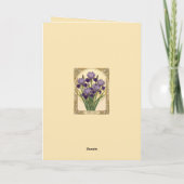 February Irises Birth Flower Art Nouveau Style Karte (Rückseite)