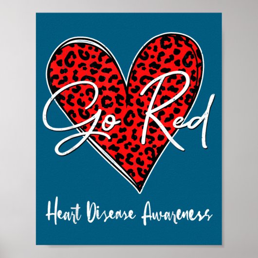 February Is Red Heart Health Heart Disease Awarene Poster (Vorne)