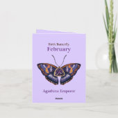 February Purple Agathina Emperor Butterfly Art Karte (Rückseite)