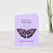 February Purple Agathina Emperor Butterfly Art Karte (Vorderseite)