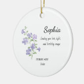 February Violet Personalized Birthday Keramik Ornament (Links)