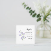 February Violet Personalized Birthday Quadratische Visitenkarte (Stehend Vorderseite)