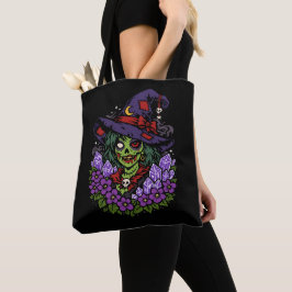 February Zombie Witch with Gems and Flowers Tasche