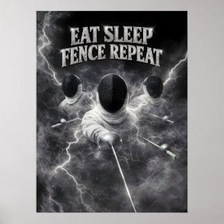 Fecht Schatten Duell Energie Poster