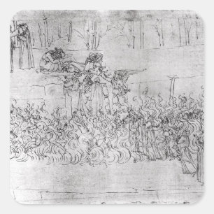 Fechtbrief von Dante von 'Die göttliche Komödie' Quadratischer Aufkleber