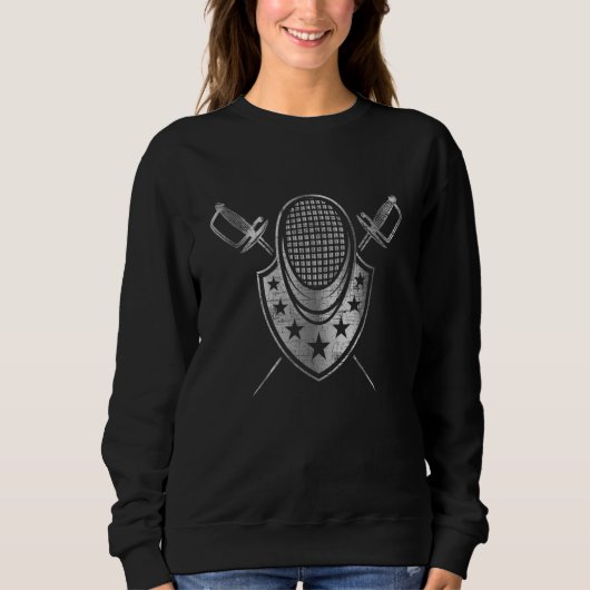 Fechten Fechter Degenfechter Rapier Säbel M Sweatshirt (Vorderseite)