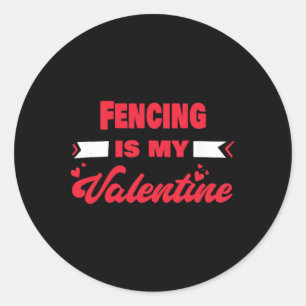 Fechten ist mein Valentinstag Valentinstag Lustige Runder Aufkleber