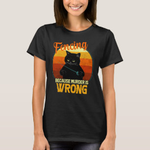 Fechten Mord Katze T-Shirt