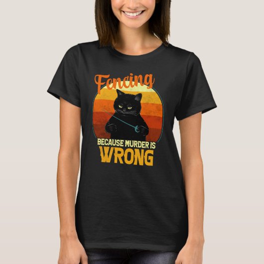 Fechten Mord Katze T-Shirt (Vorderseite)