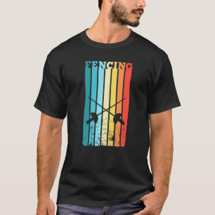 Fechten Retro Schwerter Säbel Fechter T-Shirt