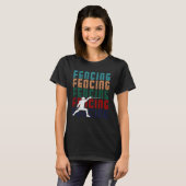 Fechten Vintage Retro Design Fechter T-Shirt (Vorne ganz)