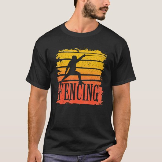Fechten Vintage Retro Fechter T-Shirt (Vorderseite)