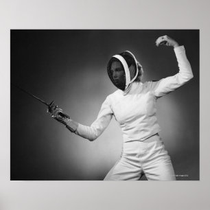 Fechtende Frau Poster
