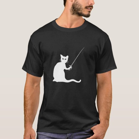 Fechtende Katzenfechterin T-Shirt (Vorderseite)