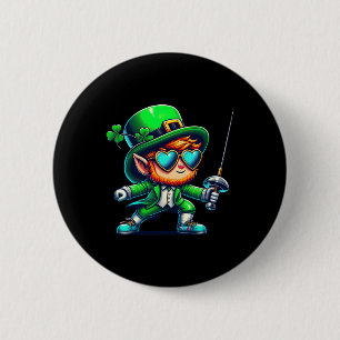Fechtender Kobold Kinder Männer Frauen St Patricks Button