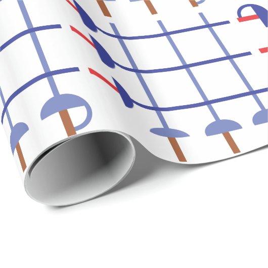 Fechtenklinge-Gitter Geschenkpapier (Rolleneckpunkt)