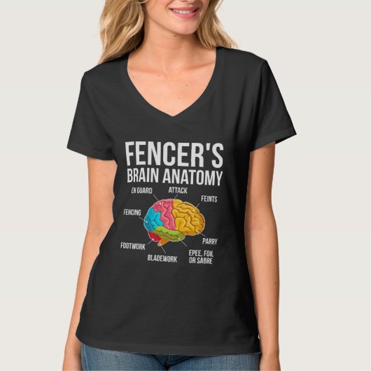 Fechter Gehirn Anatomie Fechten Fechter T-Shirt (Vorderseite)