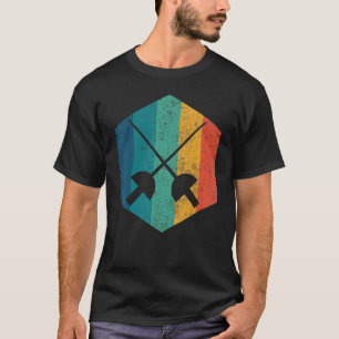 Fechtliebhaber Säbel Retro Vintage Fechter T-Shirt