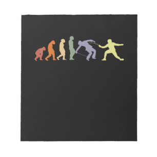 Fechtspiel Gamer Fechter Sport Evolution Vintage Notizblock