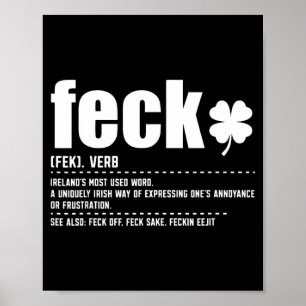 Feck Definition Lustige Irische Sprüche Irisches K Poster
