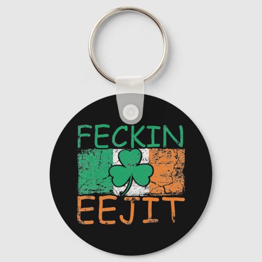 Feckin Eejit Ireland Irish Slang flag Irland Schlüsselanhänger (Vorderseite)