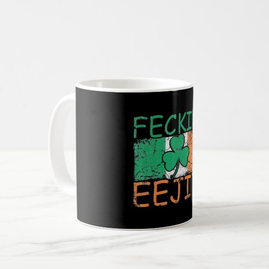 Feckin Eejit Irland Irish Slang lustiges Irland Kaffeetasse (Vorderseite Links)