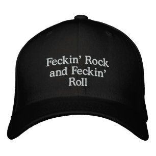 "Feckin' Rock and Feckin' Roll" Cap (schwarz) Bestickte Baseballkappe