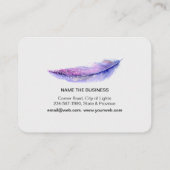 Feder-Aquarell Boho Vogel-Girly Chic Visitenkarte (Rückseite)