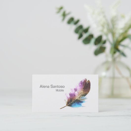 Feder-Aquarell Visitenkarte (Stehend Vorderseite)