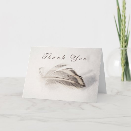 Feder auf dem Schnee Karte (Vorderseite)