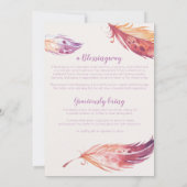 Feder Blessingway Babyparty-Einladung Einladung (Rückseite)