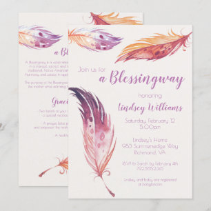 Feder Blessingway Babyparty-Einladung Einladung